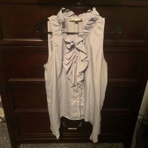 Barely worn baby blue ruffled dressy tank top